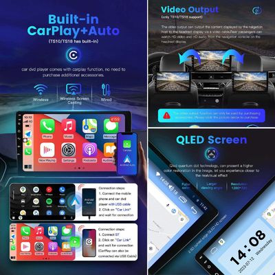 Android Auto Carplay Radio Stereo Video 9 Zoll 2DIN GPS-Player mit Touchscreen