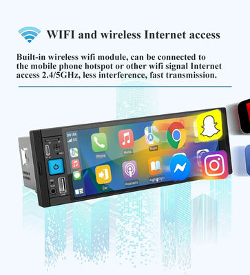 Car Radio Wireless Carplay 1Din MP5-Player mit FM/AM/RDS Multimedia und Bluetooth