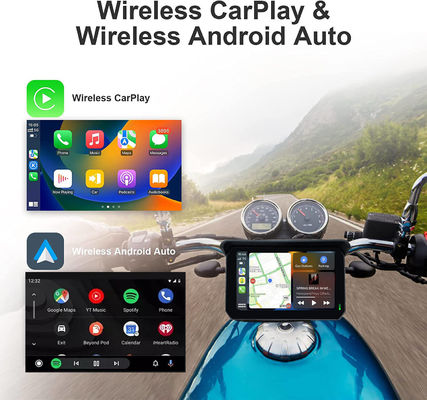 5 Zoll Touch IPX7 Wasserdichtes Motorrad-Navigator mit CarPlay und Android Auto-Unterstützung