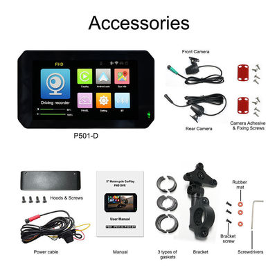 IP67 Wasserdicht 5 Zoll IPS-Bildschirm Motorrad Carplay GPS-Navigator 2 in 1 drahtlos Apple Car-play Android Auto