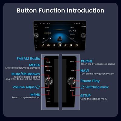Full Fit Display Bildschirm Auto Stereo 8Core TS18 Multimedia Player für die Universal-Auto-Fitment
