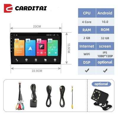 10.1 Zoll Touchscreen 2 Din Car Radio mit Android OS DSP Funktion und BT Navigation