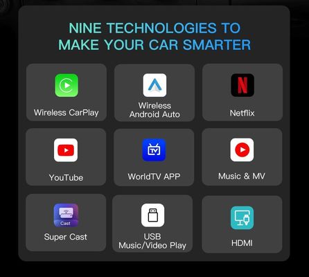 5V±0.2V 1.0A Leistungsaufnahme Carplay AI Box 8GB 128GB Eingebaute GPS Wifi Wireless Streaming Box