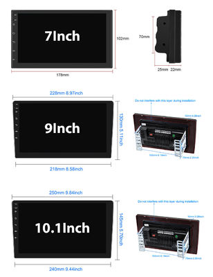 7/8/9/10/12/13 Zoll Wireless CarPlay Android Player mit eingebauter 2DIN GPS-Navigation