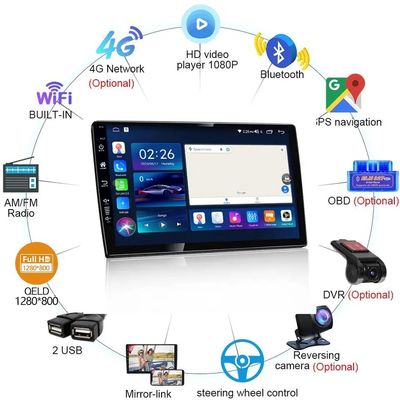 9 Zoll Car DVD Player Android Navigation mit 6 128 GB 4G WLAN GPS Dsp Rds AM Double Din Car Radio