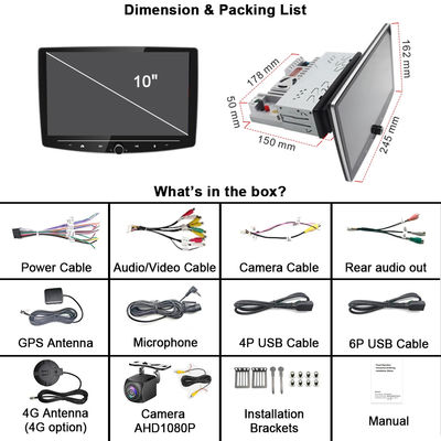 Universal Car Fitment LCD-Bildschirm Android 1 Din Car Radio mit Carplay und Knopfknopf