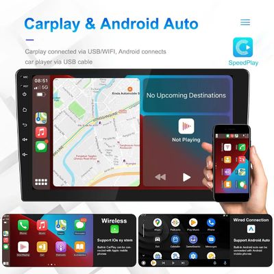 QLED-Bildschirm Android 9/10 Zoll 4G RAM 64G ROM Double Din Car MP5 Player mit benutzerdefinierter Benutzeroberfläche