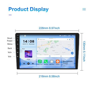 QLED-Bildschirm Android 9/10 Zoll 4G RAM 64G ROM Double Din Car MP5 Player mit benutzerdefinierter Benutzeroberfläche
