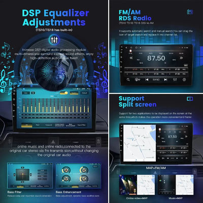1280*720 Auflösung 9 Zoll Touchscreen 2 Din Universal Android Auto Radio mit Bluetooth